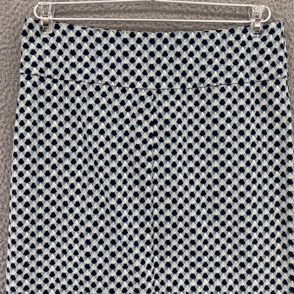 Margaret M Skirt Women Medium Navy Geometric Straight Knee Length Pull On Career - Picture 4 of 11